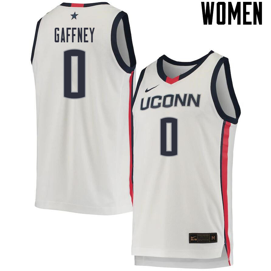 2021 Women #0 Jalen Gaffney Uconn Huskies College Basketball Jerseys Sale-White